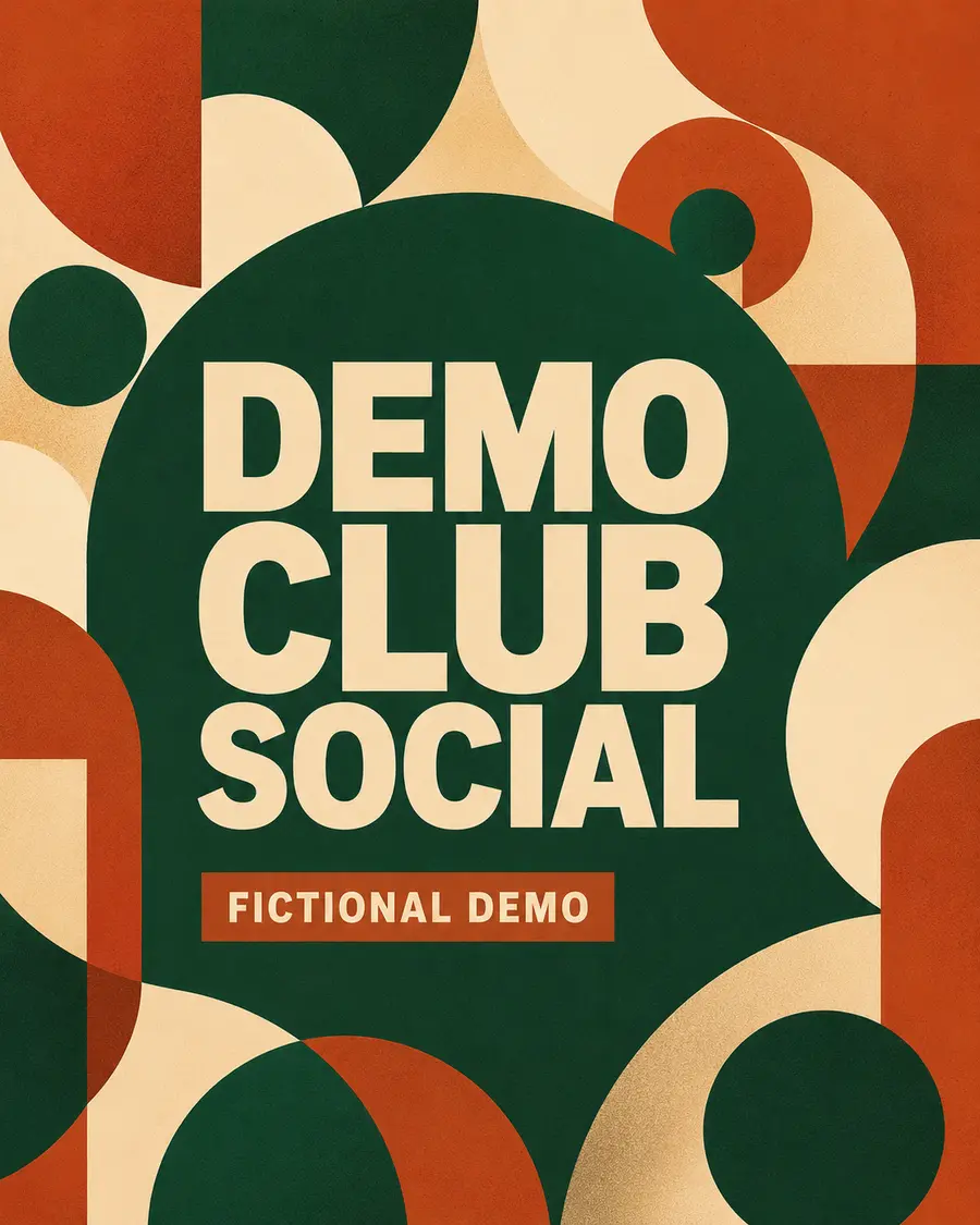 Demo Club Social demonstration poster